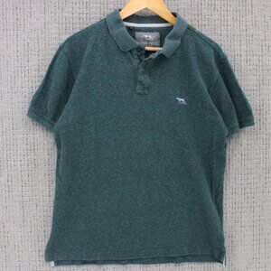 Gunn Polo Sports Fit Polo Shirt Mens Large L Gray Solid Casual Logo Embroidered